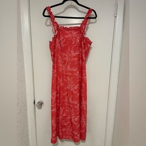 Red Sleeveless Spaghetti Ruffle Strap Sundress
